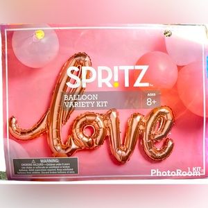 SPRITZ “LOVE” BALLOON KIT 8 BALLOONS-12~2 Balloon Connectors & 13 ft twine~Straw